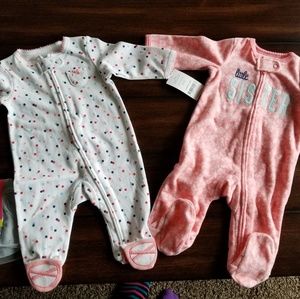 BUNDLE Baby Girl Carters Sleepers